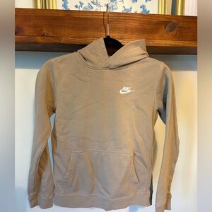 Nike Beige/Tan Hoodie with White Swoosh
